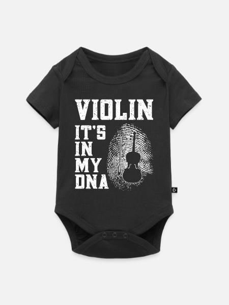 Violin Violinist Fingerprint - Baby Premium Kurzarmbody - Schwarz