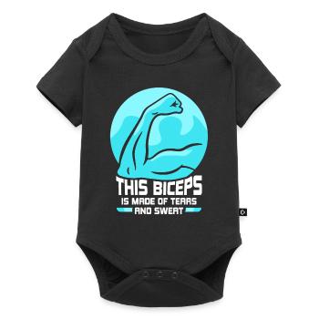 Ces biceps sont faits de larmes et de sueur - Body à manches courtes Premium Bébé - noir - Devant