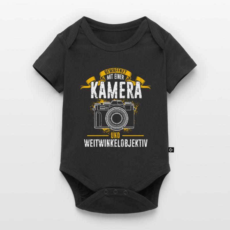 Bewaffnet mit einer KAMERA und WEITWINKELOBJEKTIV Baby Premium Kurzarmbody