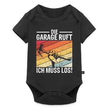 Die Garage ruft Ich muss los - Auto KFZ Liebhaber - Baby Premium Kurzarmbody - Schwarz - Vorne