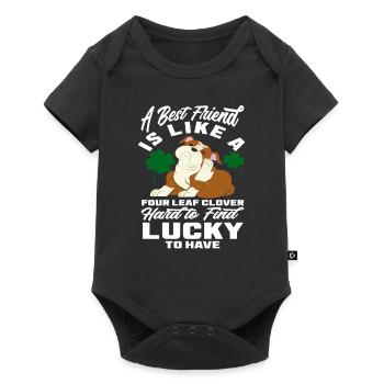 Bulldog Best Friend Dog Chiens - Body à manches courtes Premium Bébé - noir - Devant
