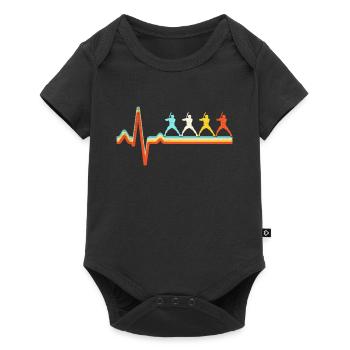 Baseball Retro Heartbeat - Body à manches courtes Premium Bébé - noir - Devant