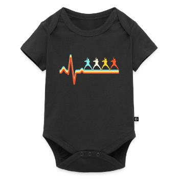 Baseball Retro Heartbeat - Body à manches courtes Premium Bébé - noir - Devant