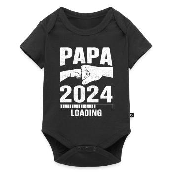 Schwangerschaft Werdende Eltern Geschenk Papa 2024 - Baby Premium Kurzarmbody - Schwarz - Vorne