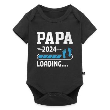 Schwangerschaft Werdende Eltern Geschenk Papa 2024 - Baby Premium Kurzarmbody - Schwarz - Vorne