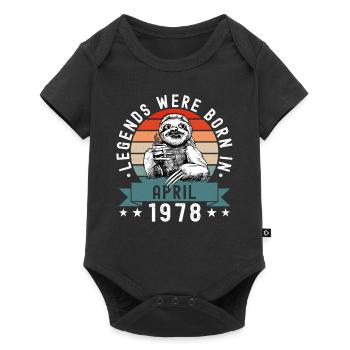 Les légendes sont nées en avril 1978 paresseux défectueux - Body à manches courtes Premium Bébé - noir - Devant