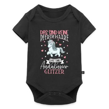 Andalusier Glitzer - Das sind keine Pferdehaare - Baby Premium Kurzarmbody - Schwarz - Vorne