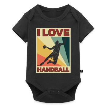Équipe de handball, club, entraîneur, entraîneur, joueur - Body à manches courtes Premium Bébé - noir - Devant