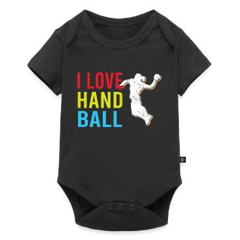 Équipe de handball, club, entraîneur, entraîneur, joueur - Body à manches courtes Premium Bébé - noir - Devant