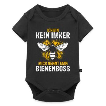 Bienen Fan Bienenboss Hobbyimker Bienenliebhaber I - Baby Premium Kurzarmbody - Schwarz - Vorne