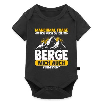 Manchmal frage ich mich ob die Berge mich auch ver - Baby Premium Kurzarmbody - Schwarz - Vorne
