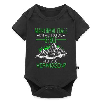 Manchmal frage ich mich ob die Berge mich auch ver - Baby Premium Kurzarmbody - Schwarz - Vorne