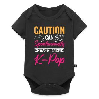 Peut spontanément commencer à chanter de la K-pop - Body à manches courtes Premium Bébé - noir - Devant