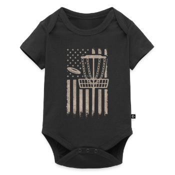 Lustiges Disc Golf & Ultimate Frisbee Spieler - Baby Premium Kurzarmbody - Schwarz - Vorne