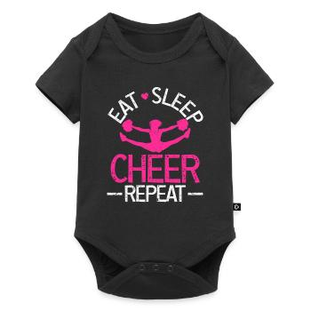 Cheerleading - Eat Sleep Cheer Repeat Cheerleader - Baby Premium Kurzarmbody - Schwarz - Vorne