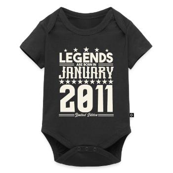 A2Gift Legend January 2011. Gift January 2011 - Baby Premium short-sleeve bodysuit - black - Front