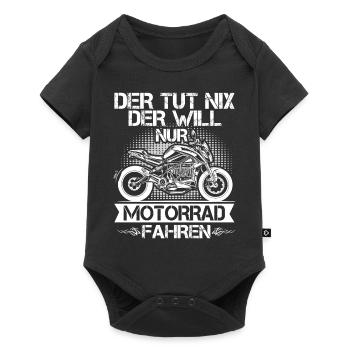 Der Tut Nix Der Will Nur Motorrad Fahren Biker - Baby Premium Kurzarmbody - Schwarz - Vorne