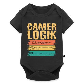 Gamer Logik Gaming Video Games Streamer Motive - Baby Premium Kurzarmbody - Schwarz - Vorne