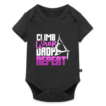 Climb Wrap Drop Repeat - Yoga aérien - Body à manches courtes Premium Bébé - noir - Devant