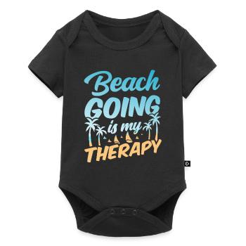 Les vacances à la plage sont ma thérapie Plage de plage - Body à manches courtes Premium Bébé - noir - Devant