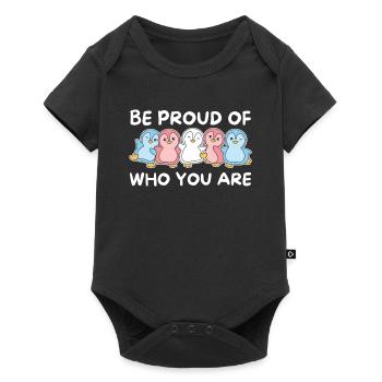 Trans Flag Gay Pride LGBTQ Pinguin - Baby Premium Kurzarmbody - Schwarz - Vorne