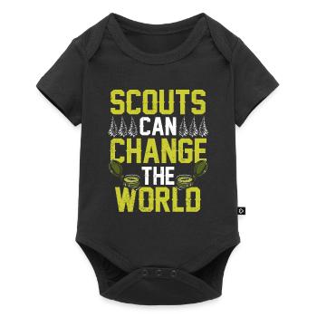 Scouts can change the world Clan sayings - Baby Premium short-sleeve bodysuit - black - Front