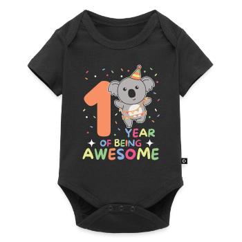 Koala for 1st birthday for children one year old - Baby Premium short-sleeve bodysuit - black - Front