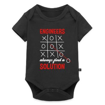 Les ingénieurs ingénieurs trouvent toujours une solution - Body à manches courtes Premium Bébé - noir - Devant