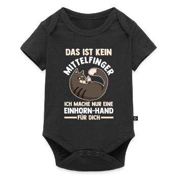 Das ist kein Mittelfinger Einhorn Katze - Baby Premium Kurzarmbody - Schwarz - Vorne