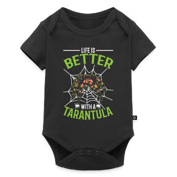 La vie est meilleure avec une tarentule - Body à manches courtes Premium Bébé - noir - Devant