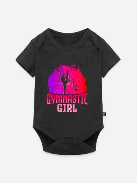 Gymnastik Turnen Akrobatik - Baby Premium Kurzarmbody - Schwarz