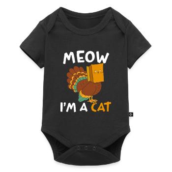Miaou je suis un chat Thanksgiving Turquie faux chat - Body à manches courtes Premium Bébé - noir - Devant