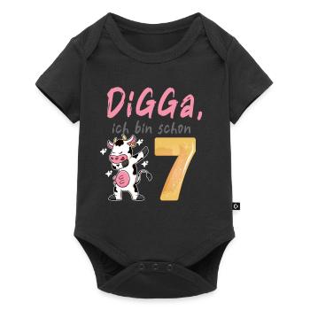 DIGGA, ich bin schon 7 - Baby Premium Kurzarmbody - Schwarz - Vorne