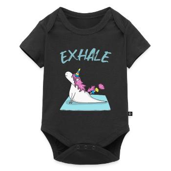 Yoga Licorne inspirer et expirer - Body à manches courtes Premium Bébé - noir - Devant