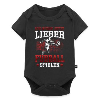 Ich würde lieber Fußball spielen Fußballer - Baby Premium Kurzarmbody - Schwarz - Vorne