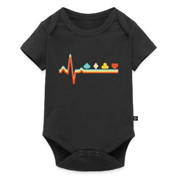 Poker Rétro Battement de cœur - Body à manches courtes Premium Bébé - noir - Devant