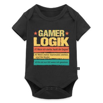 Gamer Logik Lustige Zocken Gaming Motive Streamer - Baby Premium Kurzarmbody - Schwarz - Vorne
