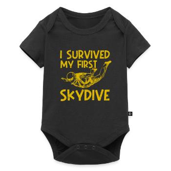 Funny skydiving I have my first - Baby Premium short-sleeve bodysuit - black - Front