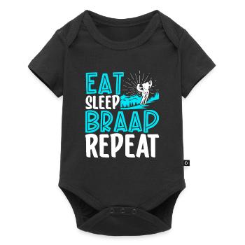 Eat Sleep BRAAP Repeat - Snowmobile - Baby Premium short-sleeve bodysuit - black - Front