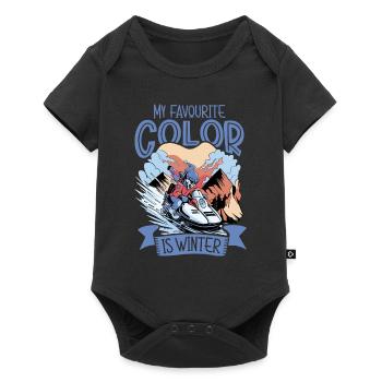My favourite color is winter - Snowmobile - Baby Premium short-sleeve bodysuit - black - Front