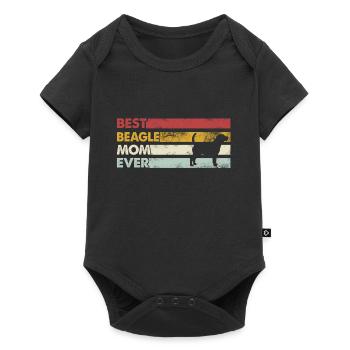Meilleure mère de tous les temps - Beagle - Body à manches courtes Premium Bébé - noir - Devant