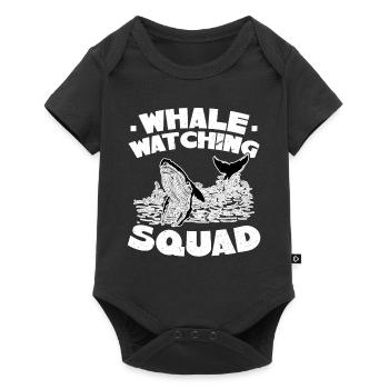 Whale Watching Squad - Baby Premium Kurzarmbody - Schwarz - Vorne