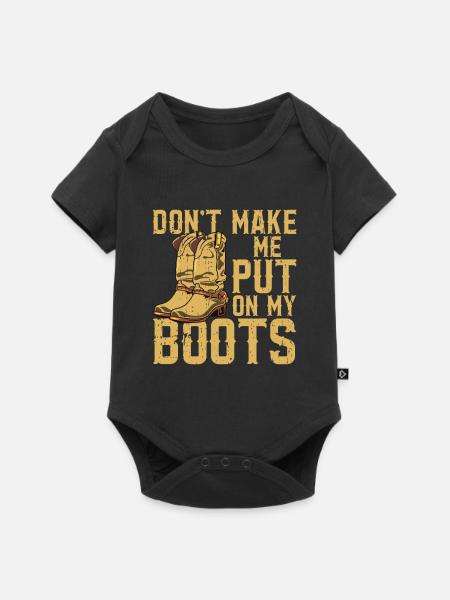 Line Dancing Cowboy Boots Western - Baby Premium Kurzarmbody - Schwarz