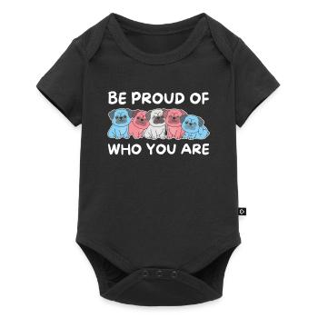 Trans Flag Gay Pride LGBTQ Mops - Baby Premium Kurzarmbody - Schwarz - Vorne