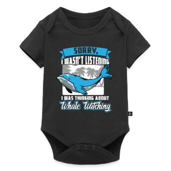I Was Thinking About Whale Watching - Baby Premium Kurzarmbody - Schwarz - Vorne