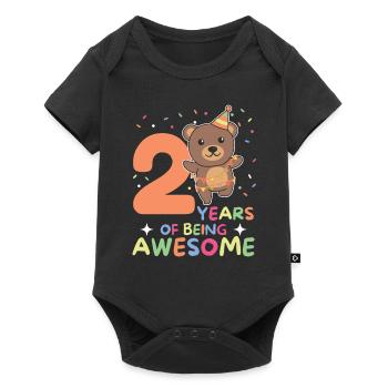 Bear for the 2nd birthday children two years old - Baby Premium short-sleeve bodysuit - black - Front