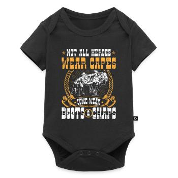Steer Wrestling Boots and Chaps, Rodeo Cowboy - Baby Premium Kurzarmbody - Schwarz - Vorne