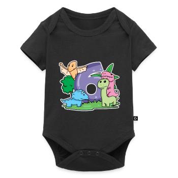 6 ans - 6ème anniversaire avec motif animal - Dino - Body à manches courtes Premium Bébé - noir - Devant