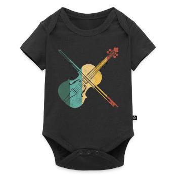 Violin Violinist Retro Vintage - Baby Premium short-sleeve bodysuit - black - Front