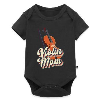 Violon Violoniste Maman Rétro Vintage - Body à manches courtes Premium Bébé - noir - Devant